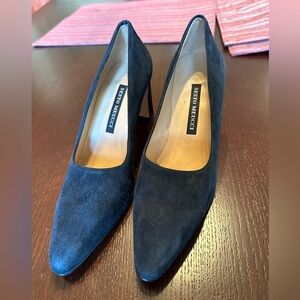 Size 7 Blue Suede Pumps, Made in Italy by Sesto Meucci, Never Worn